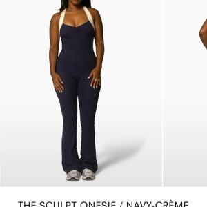 Navy-Cream Women's Jumpsuit